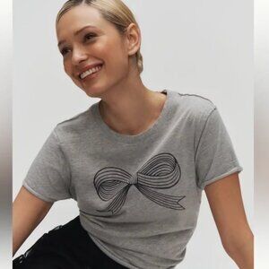 NWT Anthropologie Roomytown Bow graphic tee S